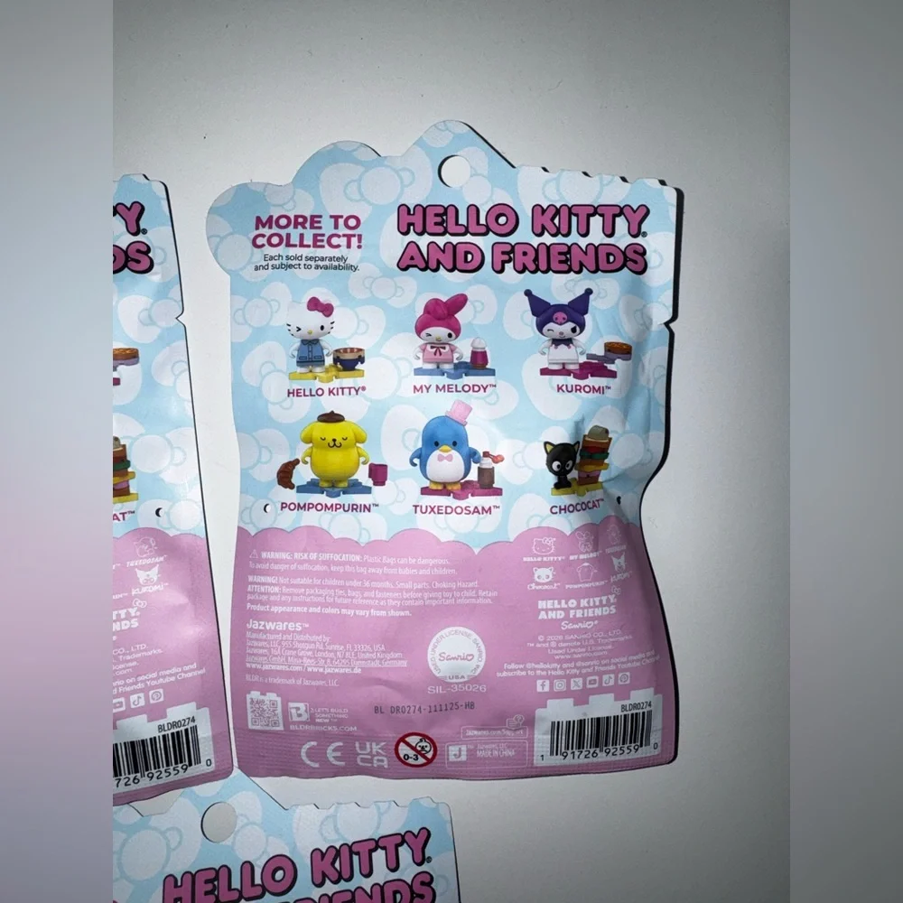 NEW! x3 BLDR Hello Kitty & Friends: Series 3 buildable minifigure blind bags